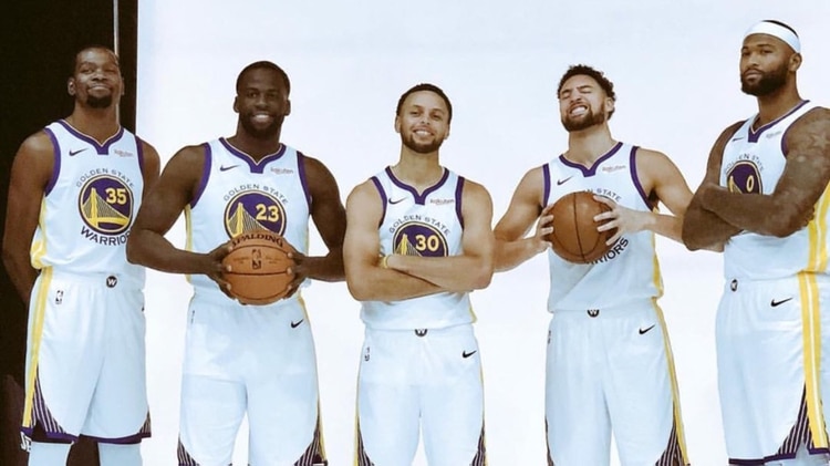 Los Monstars: Kevin Durant, Draymond Green, Stephen Curry, Klay Thompson y DeMarcus Cousins