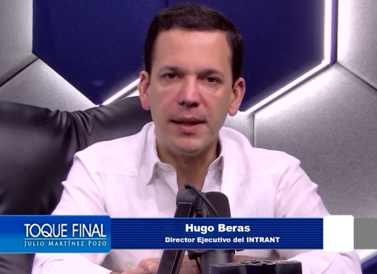 El director ejecutivo del Instituto Nacional de Tránsito y Transporte Terrestre (Intrant), Hugo Beras